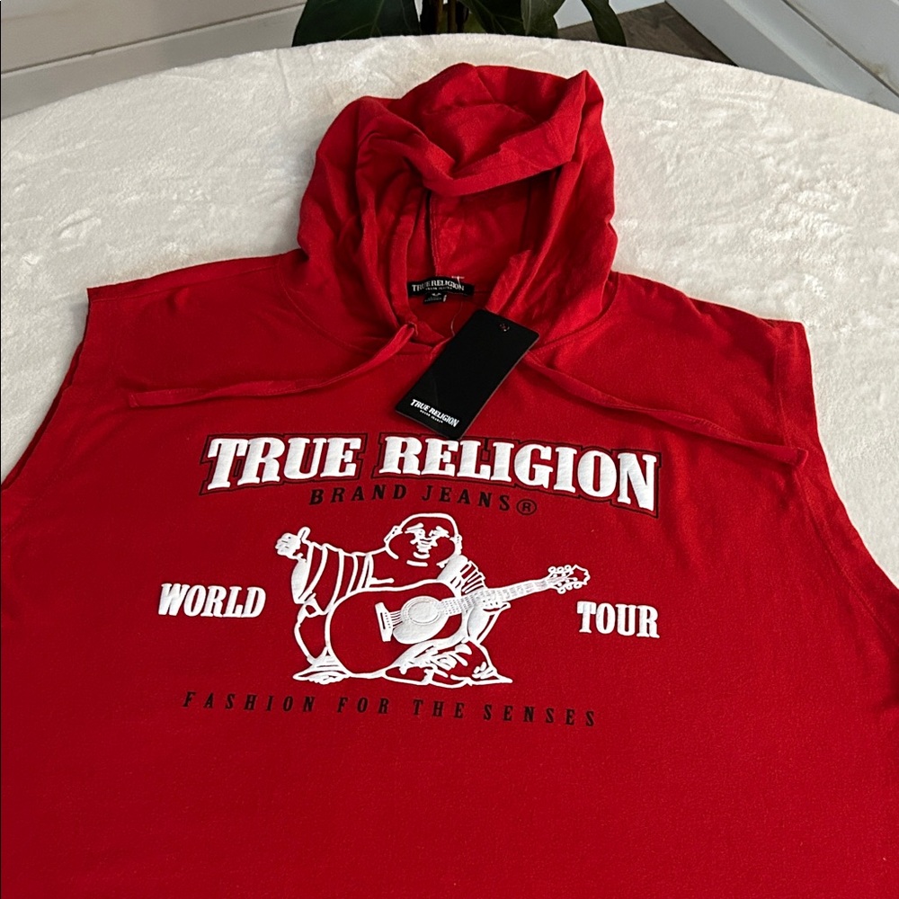 True Religion Red Graphic Sleeveless Top